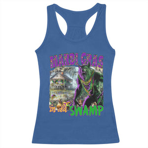 Funny Mardi Gras Rougarou Racerback Tank Top Mardi Gras In Da Swamp Cryptids Of Louisiana TS11 Royal Blue Print Your Wear