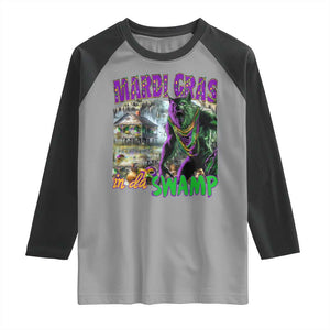 Funny Mardi Gras Rougarou Raglan Shirt Mardi Gras In Da Swamp Cryptids Of Louisiana TS11 Sport Gray Black Print Your Wear