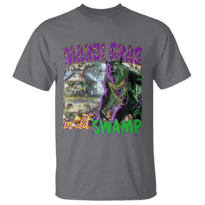 Funny Mardi Gras Rougarou T Shirt Mardi Gras In Da Swamp Cryptids Of Louisiana TS11 Charcoal Print Your Wear