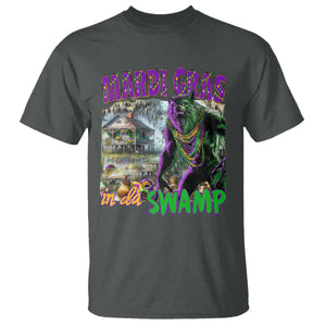 Funny Mardi Gras Rougarou T Shirt Mardi Gras In Da Swamp Cryptids Of Louisiana TS11 Dark Heather Print Your Wear