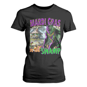 Funny Mardi Gras Rougarou T Shirt For Women Mardi Gras In Da Swamp Cryptids Of Louisiana TS11 Black Print Your Wear