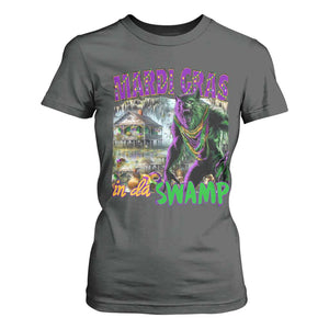 Funny Mardi Gras Rougarou T Shirt For Women Mardi Gras In Da Swamp Cryptids Of Louisiana TS11 Dark Heather Print Your Wear
