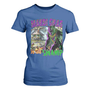 Funny Mardi Gras Rougarou T Shirt For Women Mardi Gras In Da Swamp Cryptids Of Louisiana TS11 Royal Blue Print Your Wear