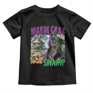 Funny Mardi Gras Rougarou Toddler T Shirt Mardi Gras In Da Swamp Cryptids Of Louisiana TS11 Black Print Your Wear
