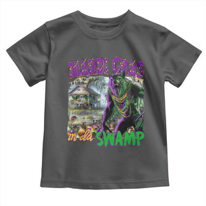 Funny Mardi Gras Rougarou Toddler T Shirt Mardi Gras In Da Swamp Cryptids Of Louisiana TS11 Dark Heather Print Your Wear