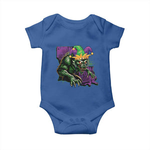 Funny Mardi Gras Rougarou Baby Onesie Cryptids Of Louisiana Jester Hat TS11 Royal Blue Print Your Wear