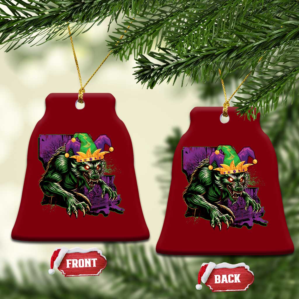 Funny Mardi Gras Rougarou Ceramic Ornament Cryptids Of Louisiana Jester Hat TS11 Print Your Wear