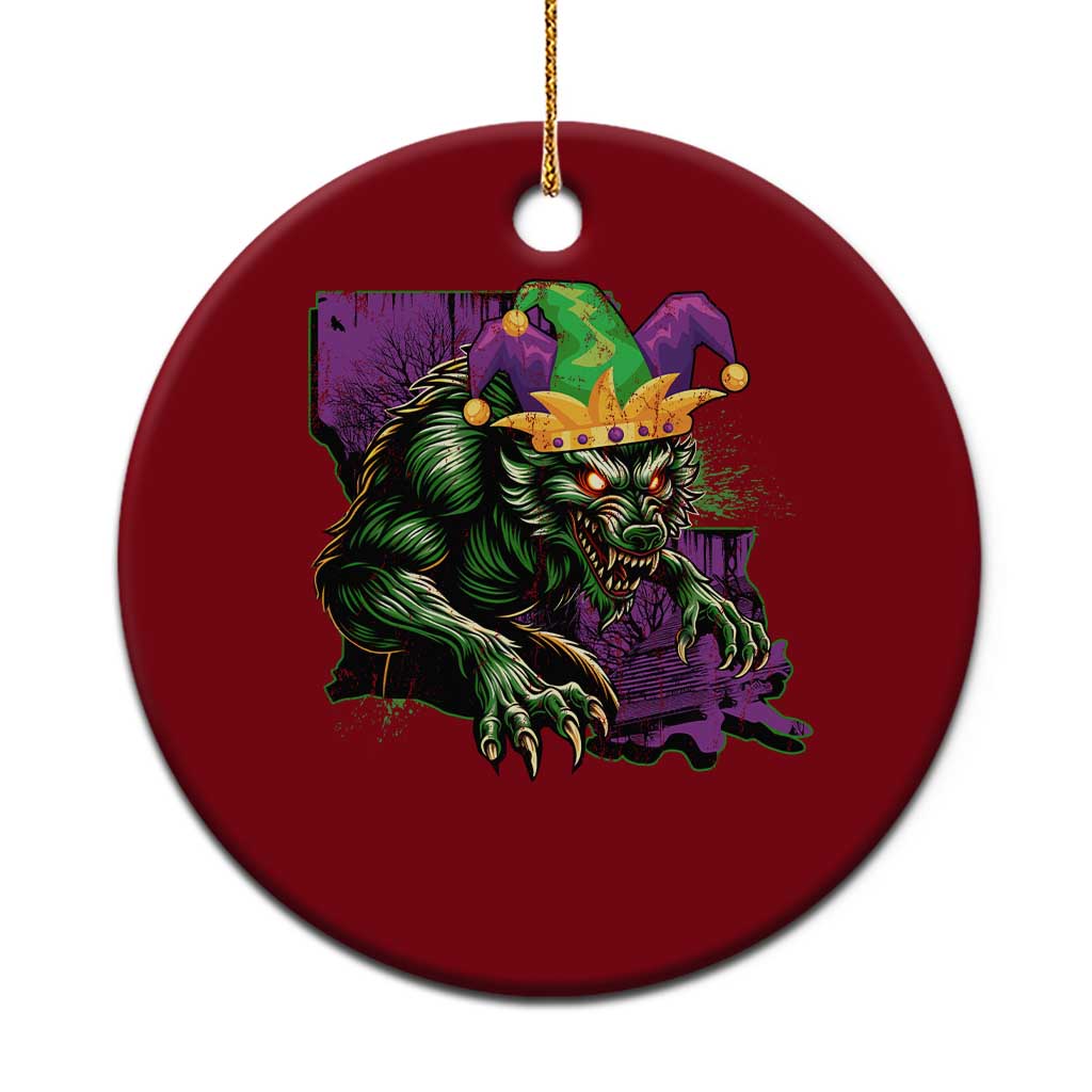 Funny Mardi Gras Rougarou Ceramic Ornament Cryptids Of Louisiana Jester Hat TS11 1pc Red Print Your Wear
