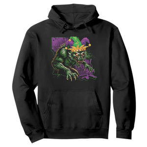 Funny Mardi Gras Rougarou Hoodie Cryptids Of Louisiana Jester Hat TS11 Black Print Your Wear
