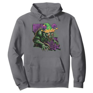 Funny Mardi Gras Rougarou Hoodie Cryptids Of Louisiana Jester Hat TS11 Charcoal Print Your Wear