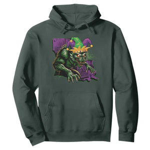 Funny Mardi Gras Rougarou Hoodie Cryptids Of Louisiana Jester Hat TS11 Dark Forest Green Print Your Wear