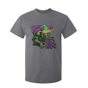 Funny Mardi Gras Rougarou T Shirt For Kid Cryptids Of Louisiana Jester Hat TS11 Charcoal Print Your Wear