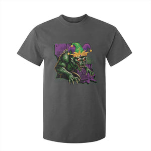 Funny Mardi Gras Rougarou T Shirt For Kid Cryptids Of Louisiana Jester Hat TS11 Dark Heather Print Your Wear