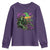 Funny Mardi Gras Rougarou Youth Sweatshirt Cryptids Of Louisiana Jester Hat TS11 Purple Print Your Wear