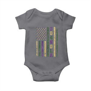 Funny Mardi Gras New Orleans Louisiana Baby Onesie 504 Nola Area Code Glitter Print American Flag TS11 Charcoal Print Your Wear