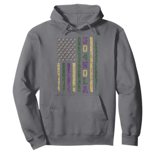 Funny Mardi Gras New Orleans Louisiana Hoodie 504 Nola Area Code Glitter Print American Flag TS11 Charcoal Print Your Wear