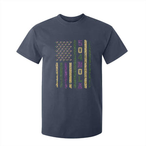 Funny Mardi Gras New Orleans Louisiana T Shirt For Kid 504 Nola Area Code Glitter Print American Flag TS11 Navy Print Your Wear