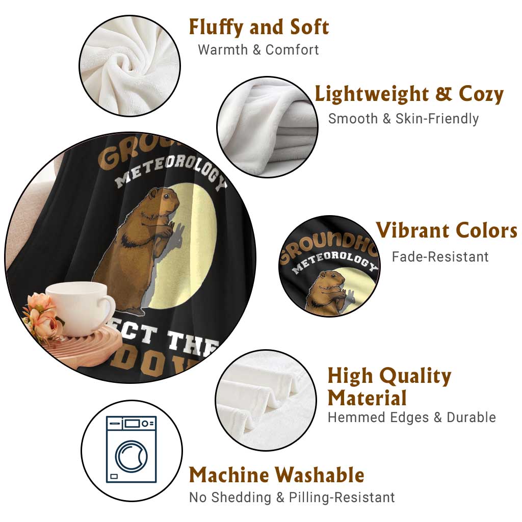 Funny Groundhog Day Throw Blanket Groundhog Meteorology Respect The Shadow TS11 Print Your Wear