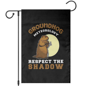 Funny Groundhog Day Garden Flag Groundhog Meteorology Respect The Shadow TS11 Black Print Your Wear