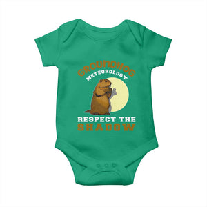 Funny Groundhog Day Baby Onesie Groundhog Meteorology Respect The Shadow TS11 Irish Green Print Your Wear