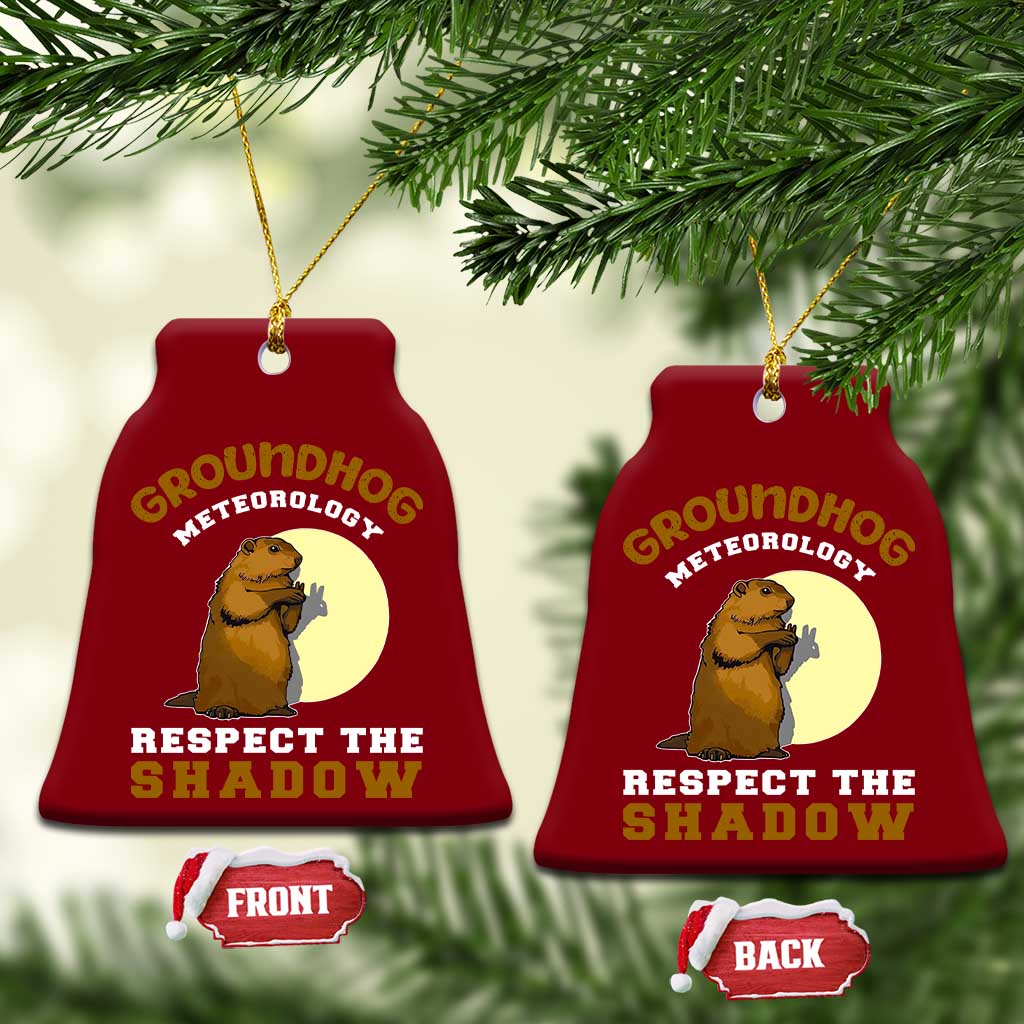 Funny Groundhog Day Ceramic Ornament Groundhog Meteorology Respect The Shadow TS11 Print Your Wear