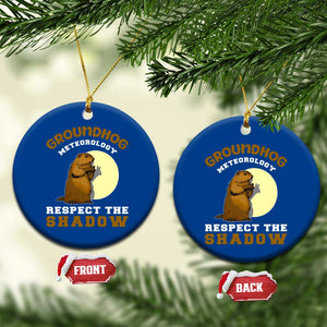 Funny Groundhog Day Ceramic Ornament Groundhog Meteorology Respect The Shadow TS11 1pc Blue Print Your Wear