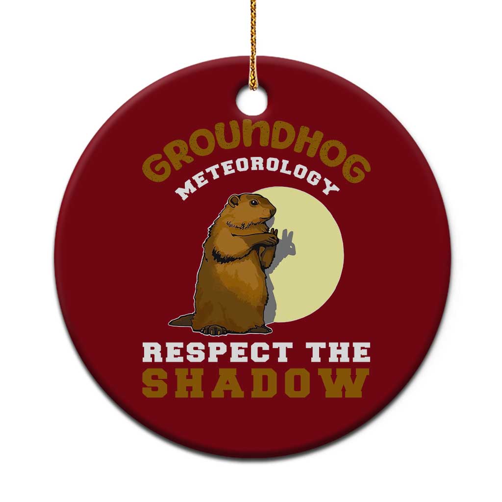 Funny Groundhog Day Ceramic Ornament Groundhog Meteorology Respect The Shadow TS11 1pc Red Print Your Wear
