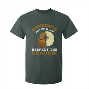 Funny Groundhog Day T Shirt For Kid Groundhog Meteorology Respect The Shadow TS11 Dark Forest Green Print Your Wear