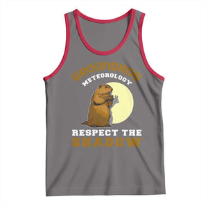 Funny Groundhog Day Tank Top Groundhog Meteorology Respect The Shadow TS11 Deep Heather Red Print Your Wear