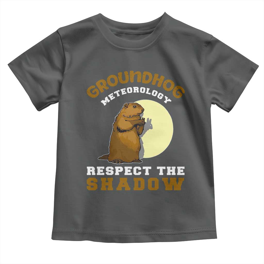 Funny Groundhog Day Toddler T Shirt Groundhog Meteorology Respect The Shadow TS11 Dark Heather Print Your Wear