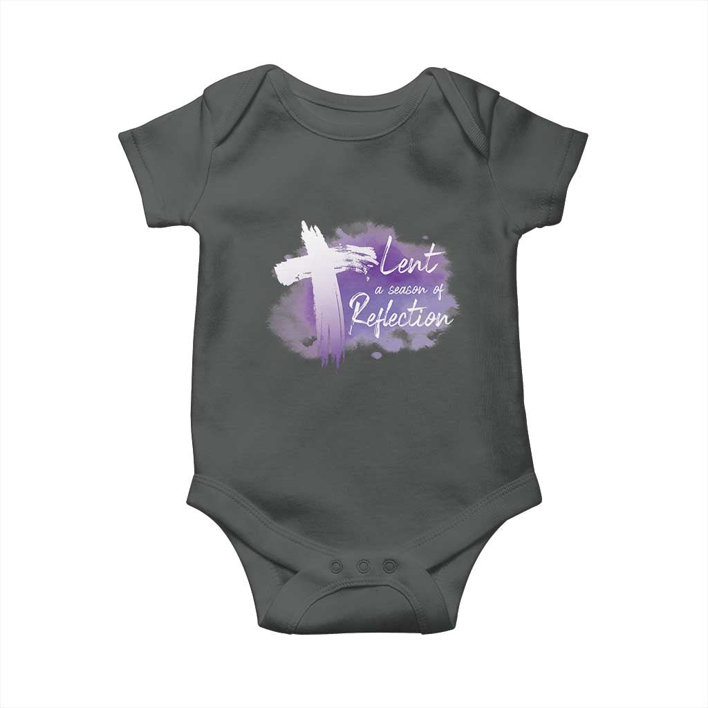 Ash Wednesday Baby Onesie Lent A Season Of Reflection Ashes Cross Christian Religious TS11 Dark Heather Print Your Wear