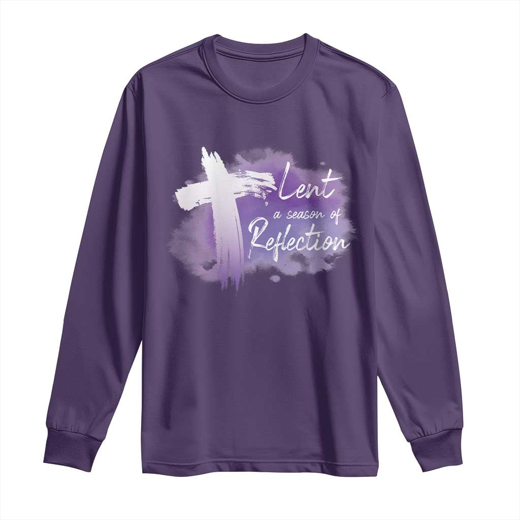 Ash Wednesday Long Sleeve Shirt Lent A Season Of Reflection Ashes Cross Christian Religious TS11 Purple Print Your Wear