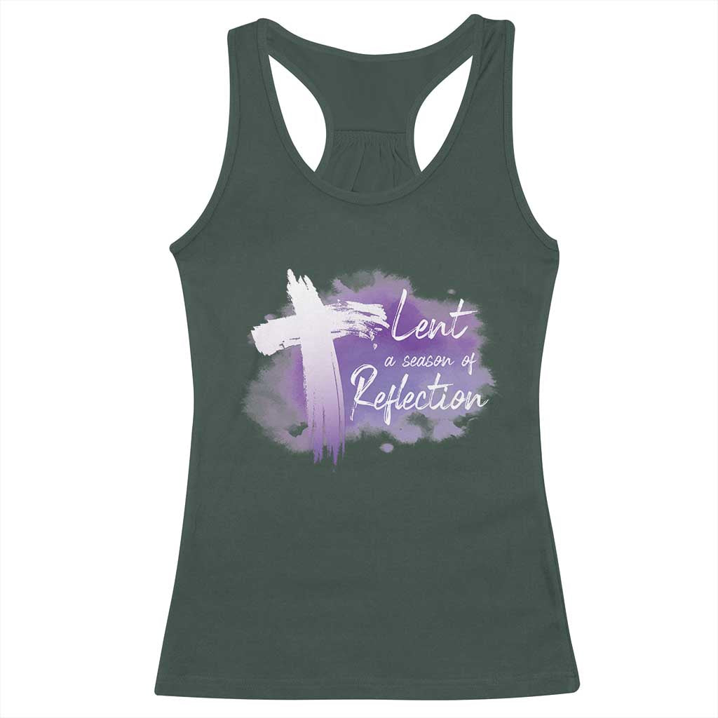 Ash Wednesday Racerback Tank Top Lent A Season Of Reflection Ashes Cross Christian Religious TS11 Dark Forest Green Print Your Wear