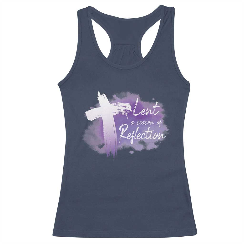 Ash Wednesday Racerback Tank Top Lent A Season Of Reflection Ashes Cross Christian Religious TS11 Navy Print Your Wear
