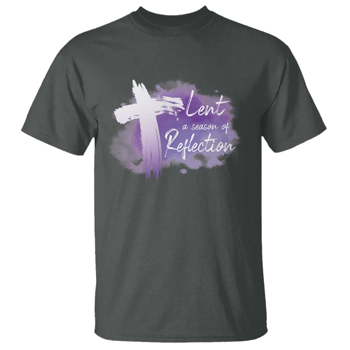 Ash Wednesday T Shirt Lent A Season Of Reflection Ashes Cross Christian Religious TS11 Dark Heather Print Your Wear