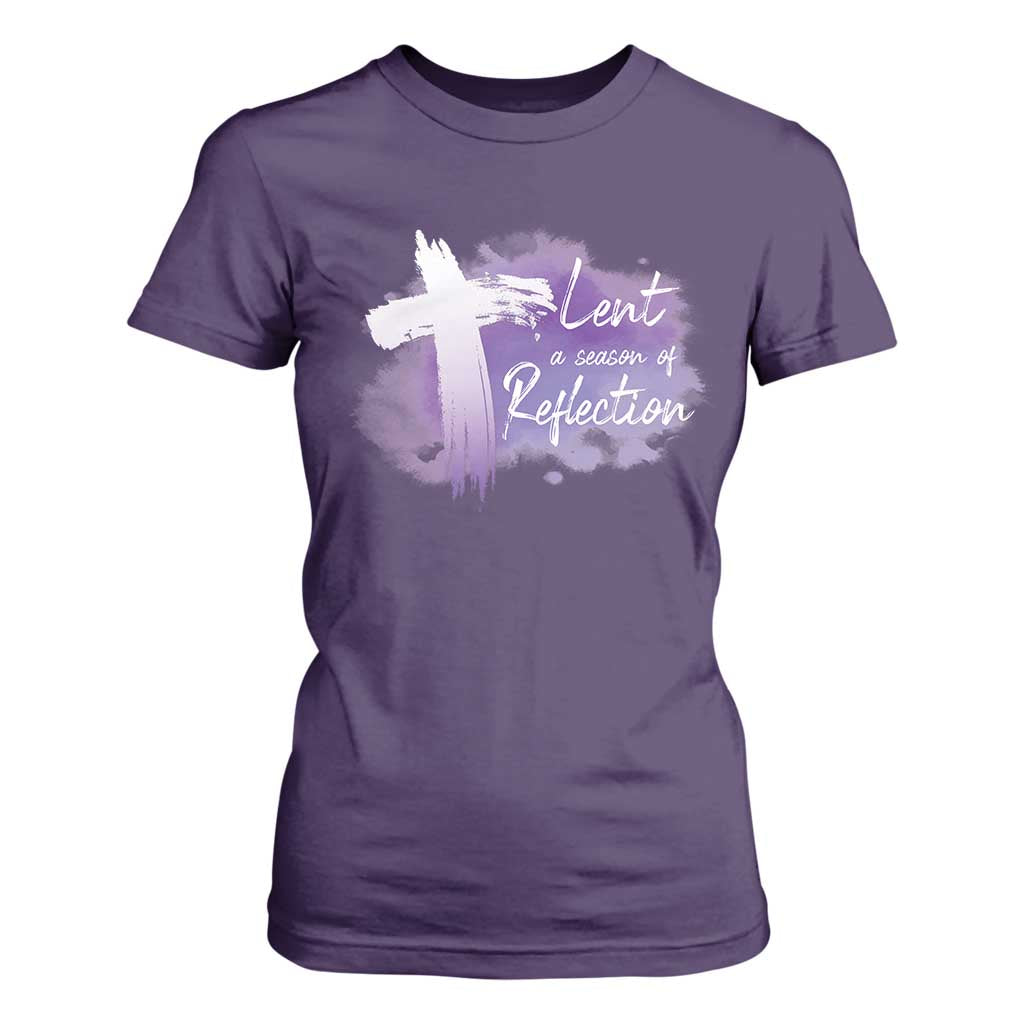Ash Wednesday T Shirt For Women Lent A Season Of Reflection Ashes Cross Christian Religious TS11 Purple Print Your Wear