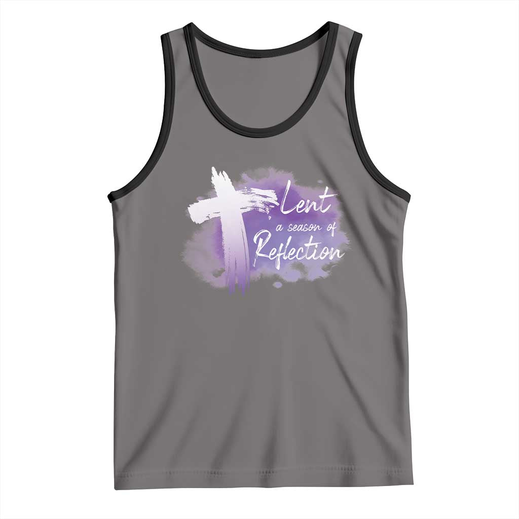 Ash Wednesday Tank Top Lent A Season Of Reflection Ashes Cross Christian Religious TS11 Deep Heather Black Print Your Wear
