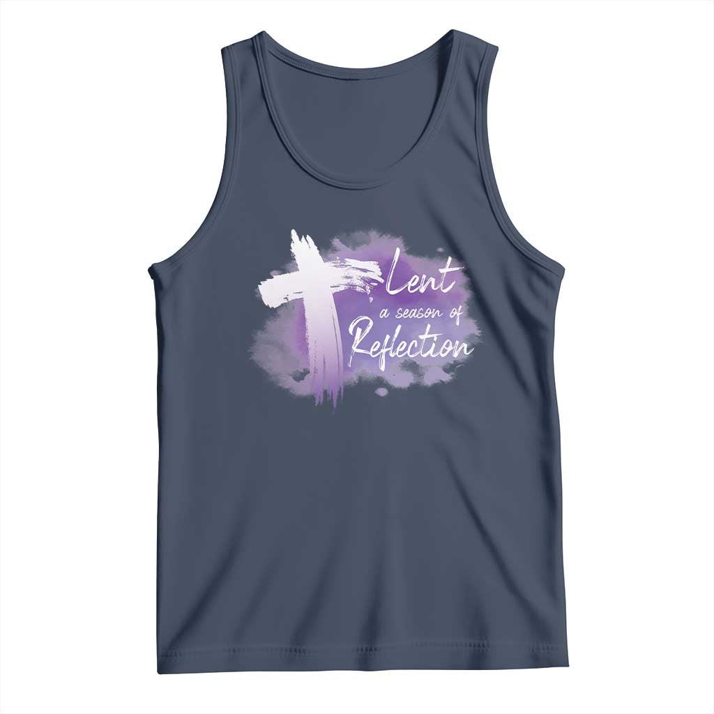 Ash Wednesday Tank Top Lent A Season Of Reflection Ashes Cross Christian Religious TS11 Navy Print Your Wear