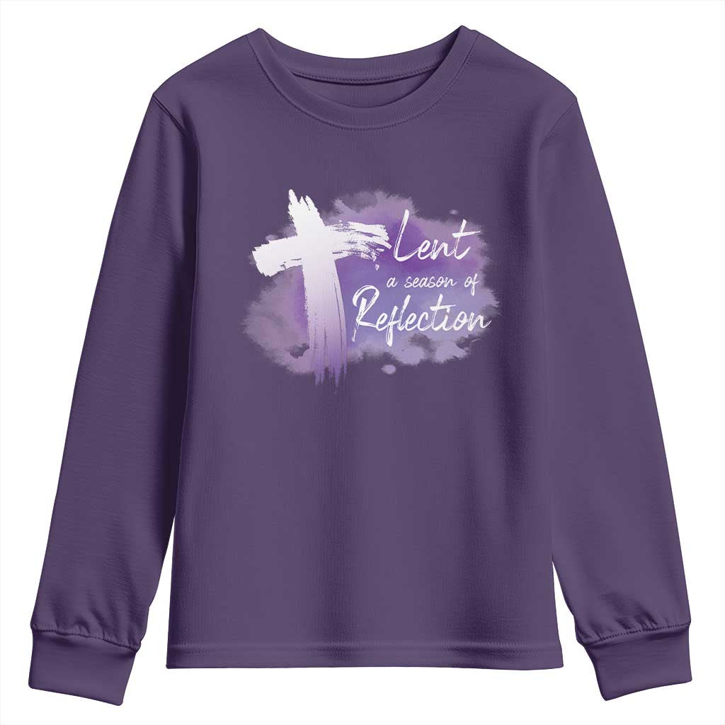 Ash Wednesday Youth Sweatshirt Lent A Season Of Reflection Ashes Cross Christian Religious TS11 Purple Print Your Wear