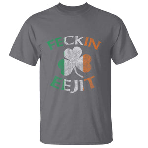Funny Feckin Eejit T Shirt Ireland Irish Slang Shamrock St Patrick's Day TS11 Charcoal Print Your Wear