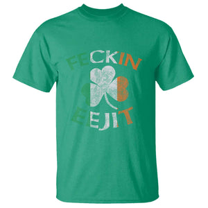 Funny Feckin Eejit T Shirt Ireland Irish Slang Shamrock St Patrick's Day TS11 Irish Green Print Your Wear