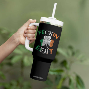 Funny Feckin Eejit Tumbler With Handle Ireland Irish Slang Shamrock St Patrick's Day TS11 Print Your Wear