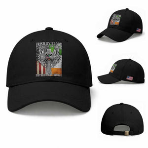 Irish Americans Baseball Cap Irish By Blood American By Birth Patriot By Choice Celtic Cross TS11 Baseball Cap Universal Fit Black Print Your Wear