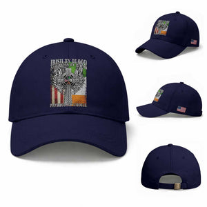 Irish Americans Baseball Cap Irish By Blood American By Birth Patriot By Choice Celtic Cross TS11 Baseball Cap Universal Fit Dark Blue Print Your Wear