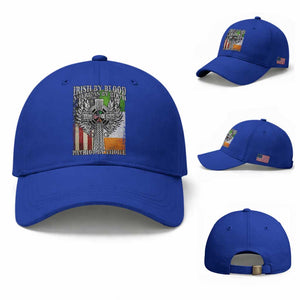 Irish Americans Baseball Cap Irish By Blood American By Birth Patriot By Choice Celtic Cross TS11 Baseball Cap Universal Fit Royal Blue Print Your Wear