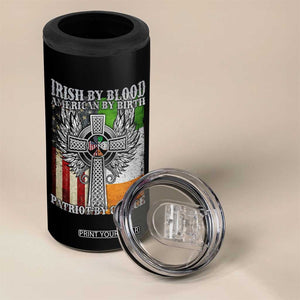 Irish Americans 4 in 1 Can Cooler Tumbler Irish By Blood American By Birth Patriot By Choice Celtic Cross TS11 Print Your Wear