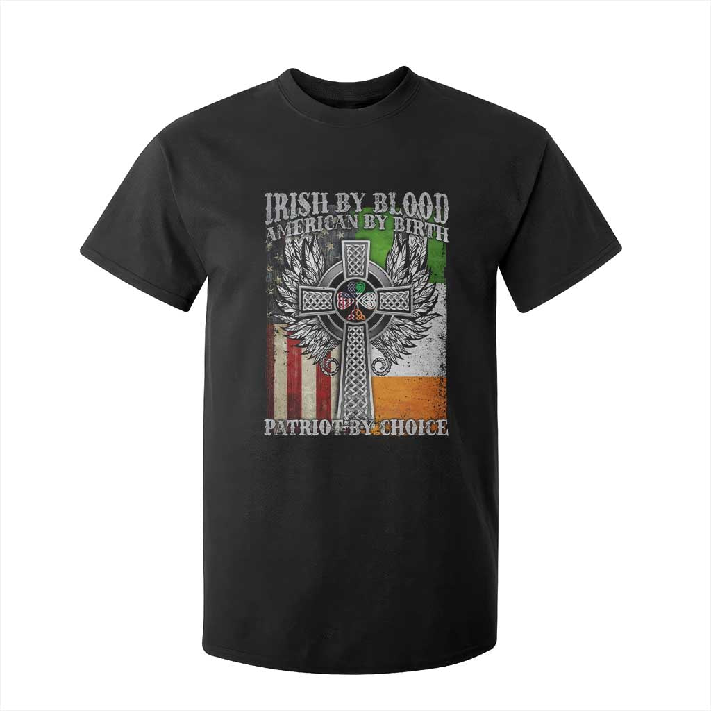 Irish Americans T Shirt For Kid Irish By Blood American By Birth Patriot By Choice Celtic Cross TS11 Black Print Your Wear