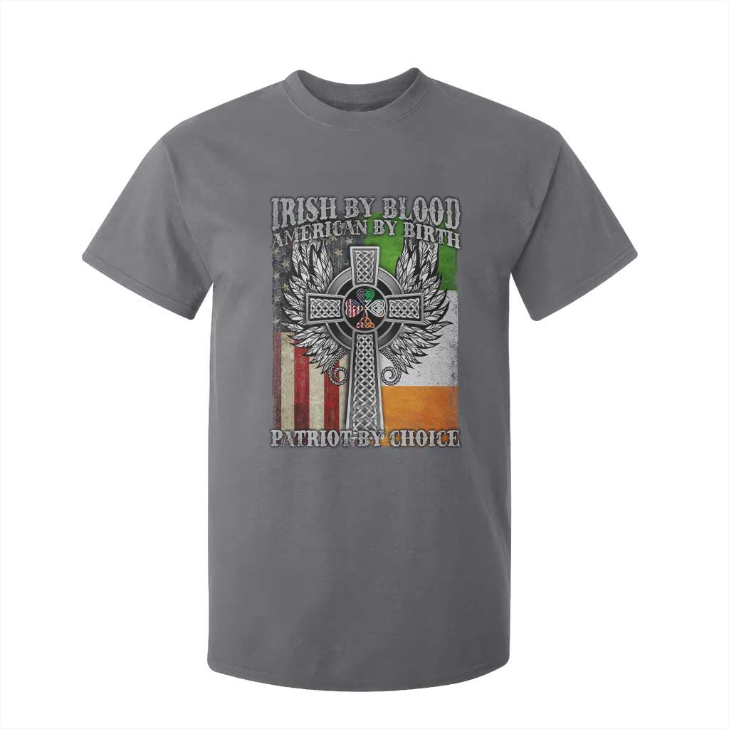 Irish Americans T Shirt For Kid Irish By Blood American By Birth Patriot By Choice Celtic Cross TS11 Charcoal Print Your Wear