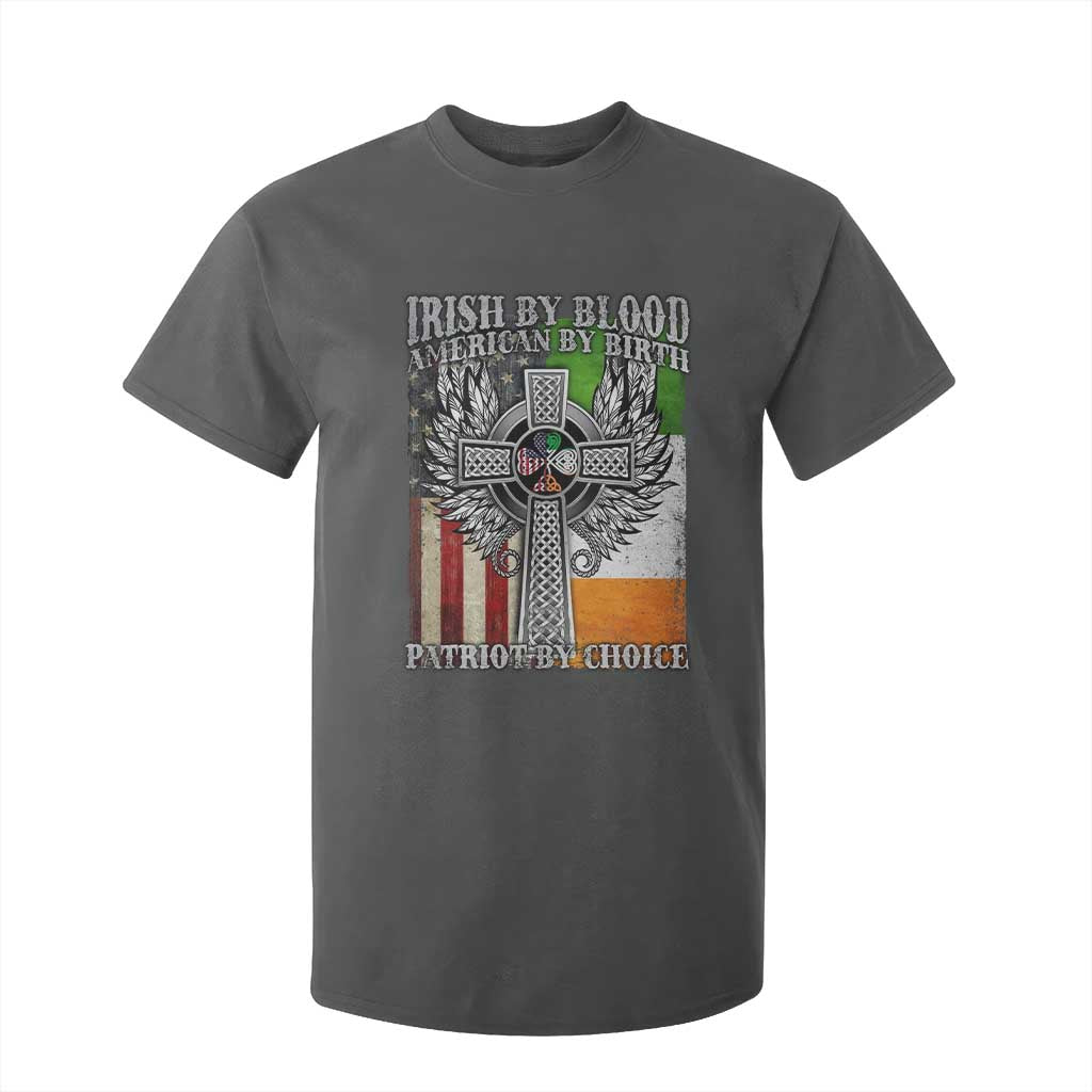 Irish Americans T Shirt For Kid Irish By Blood American By Birth Patriot By Choice Celtic Cross TS11 Dark Heather Print Your Wear