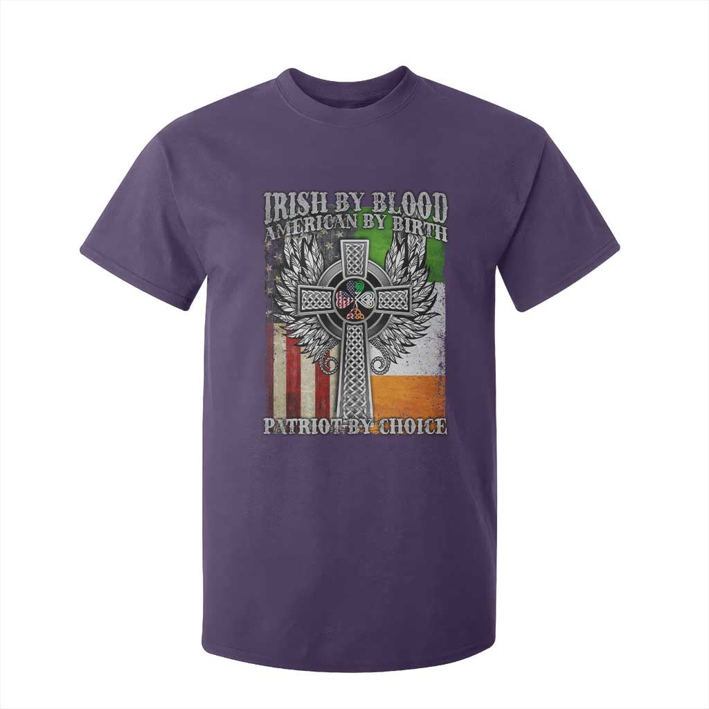 Irish Americans T Shirt For Kid Irish By Blood American By Birth Patriot By Choice Celtic Cross TS11 Purple Print Your Wear